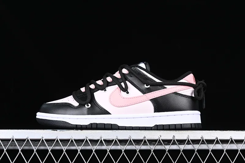 All Categories Nk SB Dunk Series Nk SB Dunk Low Low-top Sneakers Nk Dunk Low Tokyo Raspberry Black Pink Customized Deconstructed Strap Casual Sneakers CW1590-100